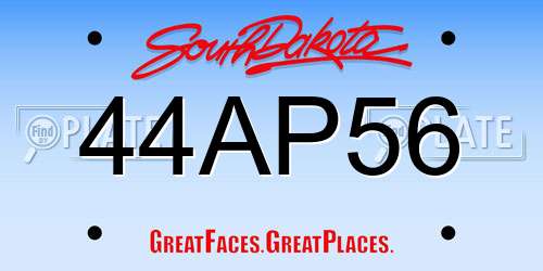 44AP56 South Dakota License Plate