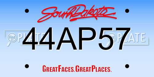 44AP57 South Dakota License Plate