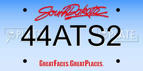 44ATS2 South Dakota License Plate