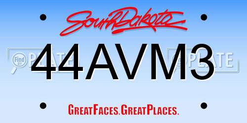 44AVM3 South Dakota License Plate