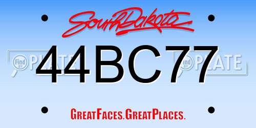 44BC77 South Dakota License Plate
