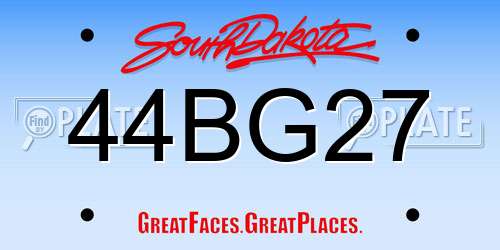 44BG27 South Dakota License Plate