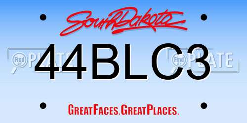 44BLC3 South Dakota License Plate