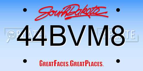 44BVM8 South Dakota License Plate