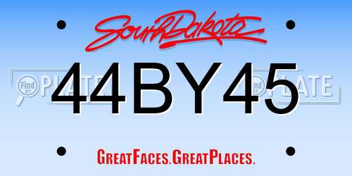 44BY45 South Dakota License Plate