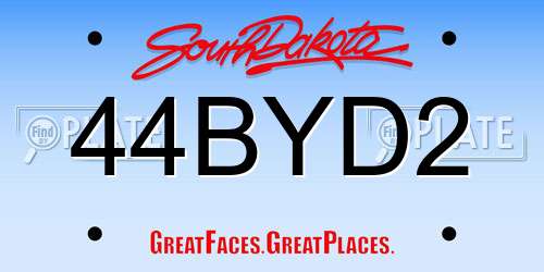 44BYD2 South Dakota License Plate