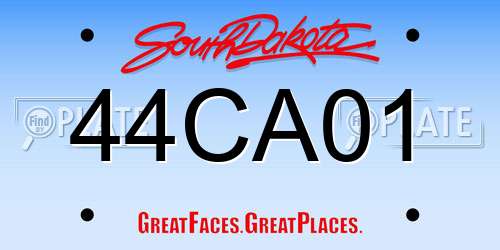 44CA01 South Dakota License Plate