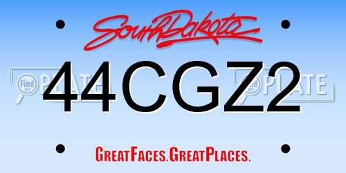 44CGZ2 South Dakota License Plate