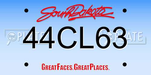 44CL63 South Dakota License Plate