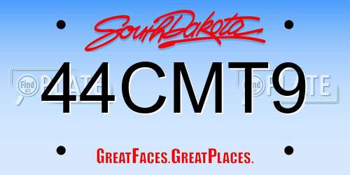 44CMT9 South Dakota License Plate