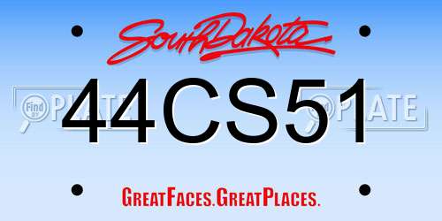 44CS51 South Dakota License Plate