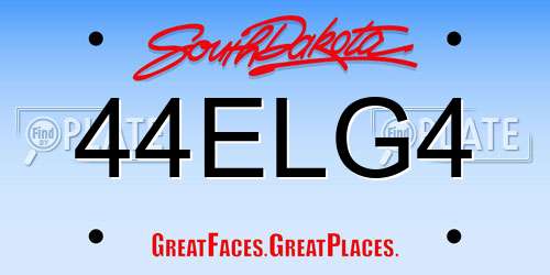 44ELG4 South Dakota License Plate