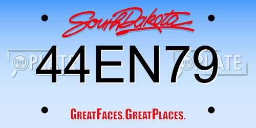 44EN79 South Dakota License Plate