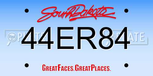 44ER84 South Dakota License Plate