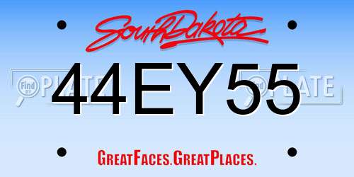 44EY55 South Dakota License Plate