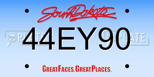 44EY90 South Dakota License Plate