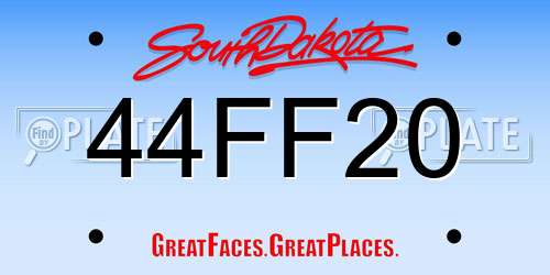 44FF20 South Dakota License Plate