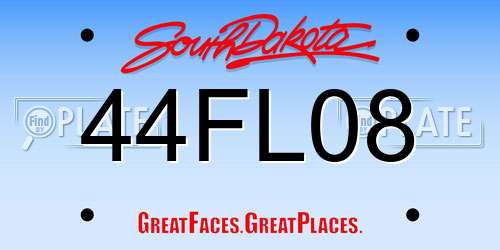 44FL08 South Dakota License Plate