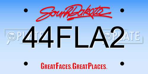 44FLA2 South Dakota License Plate