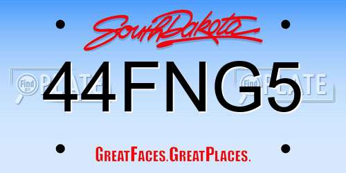 44FNG5 South Dakota License Plate