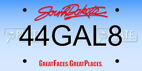 44GAL8 South Dakota License Plate
