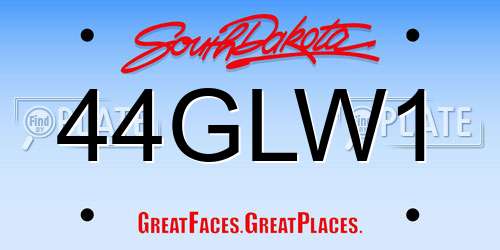 44GLW1 South Dakota License Plate