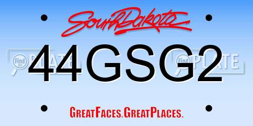 44GSG2 South Dakota License Plate