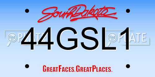 44GSL1 South Dakota License Plate