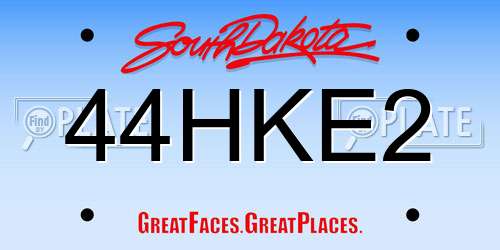 44HKE2 South Dakota License Plate