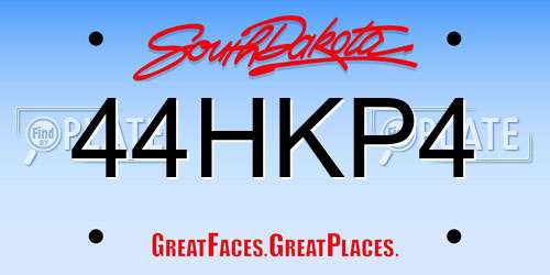 44HKP4 South Dakota License Plate
