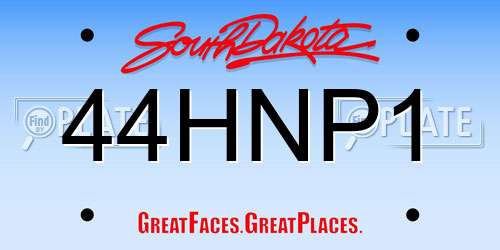 44HNP1 South Dakota License Plate