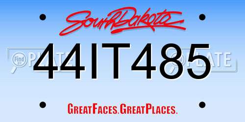 44IT485 South Dakota License Plate