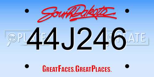 44J246 South Dakota License Plate