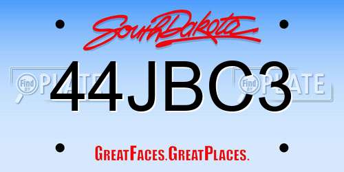 44JBC3 South Dakota License Plate