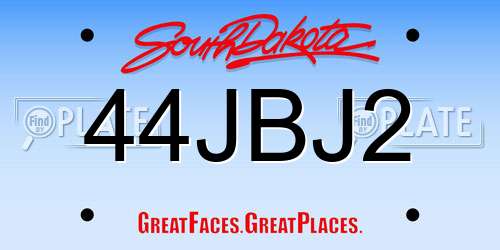 44JBJ2 South Dakota License Plate