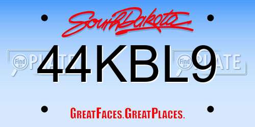 44KBL9 South Dakota License Plate