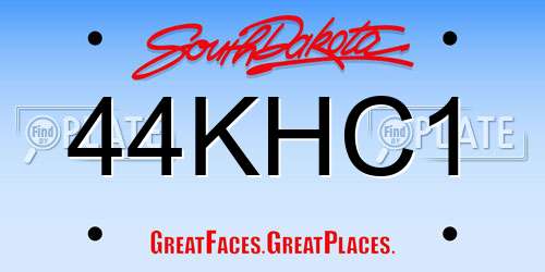 44KHC1 South Dakota License Plate