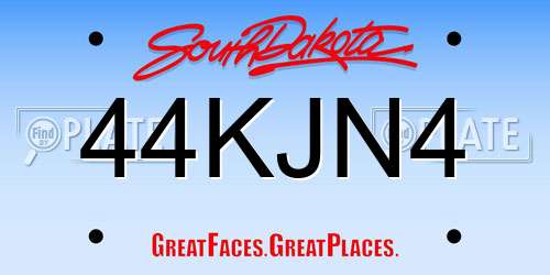 44KJN4 South Dakota License Plate