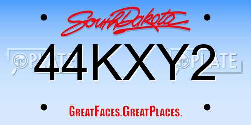 44KXY2 South Dakota License Plate
