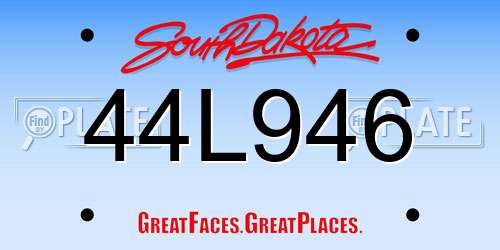 44L946 South Dakota License Plate