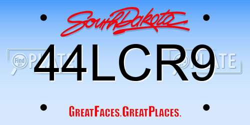 44LCR9 South Dakota License Plate