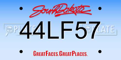 44LF57 South Dakota License Plate