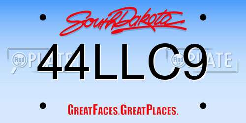 44LLC9 South Dakota License Plate