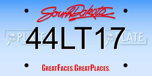 44LT17 South Dakota License Plate