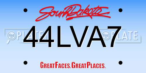 44LVA7 South Dakota License Plate