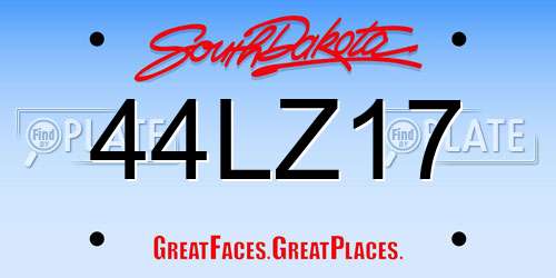 44LZ17 South Dakota License Plate