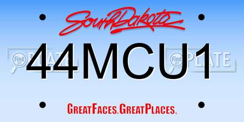 44MCU1 South Dakota License Plate