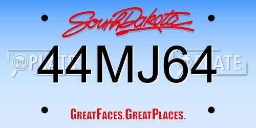 44MJ64 South Dakota License Plate