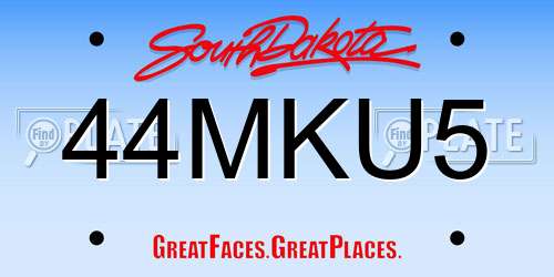44MKU5 South Dakota License Plate
