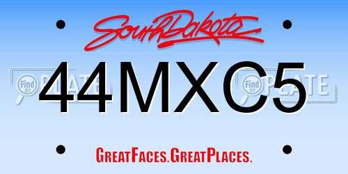 44MXC5 South Dakota License Plate
